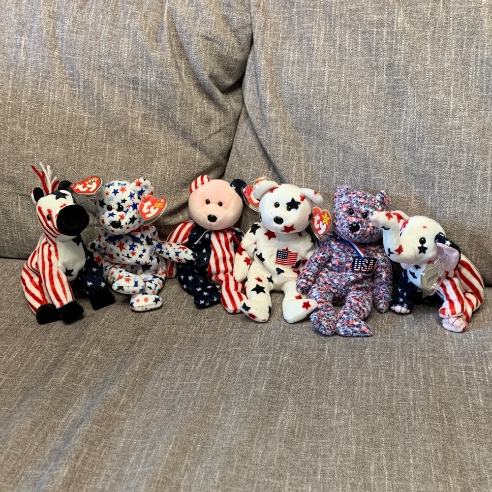 Ty Patriotic Set of 6 Beanie babies randomly selected out of my collection